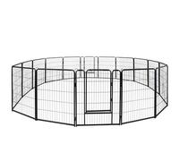 LZQ Parque para cachorros DIY, plegable, con puerta, parque para apartamentos, 16 placas de rejilla de 80 x 65 cm, para perros, apartamento y jardín