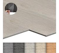 LZQ Revestimiento de suelo de vinilo autoadhesivo con efecto madera, 18 tablones de vinilo de 2,51 m², resistentes al desgaste y al agua, para salón, cocina, roble blanco
