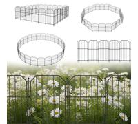LZQ Valla decorativa de jardín de metal, valla de barrera para animales, sin zanja, valla de rejilla para jardín, patio, valla de metal modular, valla de patio, valla de perro, juego de 10 unidades