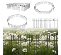 LZQ Valla decorativa de jardín de metal, valla de barrera para animales, sin zanja, valla de rejilla para jardín, patio, valla de metal modular, valla de patio, valla de perro, juego de 10 unidades