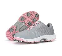 LZQpearl Mujeres Zapatos Golf, Botas Golf Súper Estables con Clavos, Zapatos para Correr Ligeros Y Transpirables Clásicos para Mujeres, Zapatillas Deportivas Golf con Cordones E Impermeables