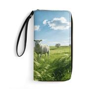 LZQPOEAS Green Prairie - Cartera de mano pequeña y exquisita de piel sintética, regalo para amigos, bolsillo para monedas con cremallera con patrones, bolsa de muñeca para uso diario