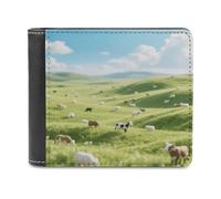 LZQPOEAS Vast Prairie - Cartera de piel con capacidad extra, delgada y plegable con múltiples ranuras para tarjetas, billetera de viaje para hombre