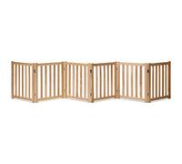 LZRS Puerta de Madera Extra Ancha de 6 Paneles para Perros, Barrera de Seguridad Plegable de 24 Pulgadas de Alto para Puertas, pasillos, cocinas y escaleras largas, diseño Duradero, Adecuado para