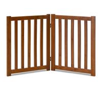 LZRS Puerta de Madera para Perros Ajustable Independiente de 2 Paneles, Barrera de Madera Maciza Natural Resistente y Plegable con diseño Elegante para Perros pequeños y Espacios Estrechos, Roble