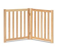LZRS Puerta Plegable de Madera para Perros de 2 Paneles para Interiores, Madera Maciza de 24 Pulgadas de Alto, Puerta de Seguridad para Mascotas, para Puertas, escaleras y Espacios pequeños, Uso en
