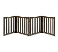 LZRS Rejilla Plegable Independiente de Madera para Perros con 4 Paneles, 61 cm de Alto, Puerta Extra Ancha para Puertas, escaleras, pasillos, Grandes Espacios y Parque Infantil para Cachorros para
