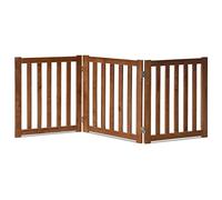 LZRS Rejilla Plegable Independiente para Perros de Madera con 3 Paneles, 61 cm de Alto, Puerta para Mascotas, escaleras, pasillos, obstáculos para Perros y Cachorros pequeños y medianos, Caminar