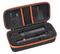 LZSIG Funda para micrófono inalámbrico Compatible con el Sistema de Dos micrófonos inalámbricos JBL, Espuma precortada para micrófono Dual de Mano, Bolsa de Viaje para Receptor, baterías y Adaptador