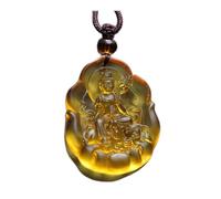 LZTDSBX Collar Espiritual, 1 Colgante de Buda Medicina/Amitābha/Tathagata/Avalokitesvara de Las Mil Manos/Bodhisattva, Estatua, Collar, Amuleto, Cristal Bendito(Samantabhadra Bodhisattva)