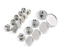 LZTDSBX Gemelos en Blanco 35 unids/Lote 6/8/10/12/14/16/18/20/25 mm Material de Acero Inoxidable Estilo Broche Base de cabujón Gemelos Espaciador Ajuste Tie Tack Pins(20mm)
