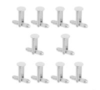 LZTDSBX Gemelos en Blanco 40 Piezas Gemelos for Hombre Gemelos con Respaldo en Tono Plateado Enlaces Redondos en Blanco de 0,31"