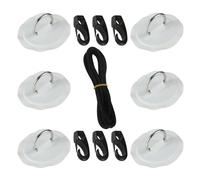 LZTDSBX Kit Completo de Aparejos Cubierta con Anillas en D for Tabla Remo PVC:, Cuerda elástica 2,5 m y Ganchos for embarcaciones inflables(White)