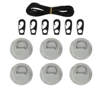 LZTDSBX Kit Completo de Aparejos Cubierta con Anillas en D for Tabla Remo PVC:, Cuerda elástica 2,5 m y Ganchos for embarcaciones inflables(Gray)