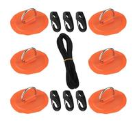 LZTDSBX Kit Completo de Aparejos Cubierta con Anillas en D for Tabla Remo PVC:, Cuerda elástica 2,5 m y Ganchos for embarcaciones inflables(Orange)