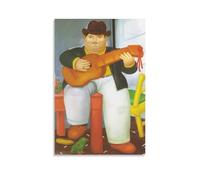 LZTEN Fernando Prints Botero - Póster de hombre con guitarra, lienzo, pinturas al óleo, sin marco, 30,5 x 45,7 cm