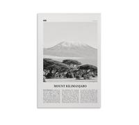 LZTEN Impresión del Monte Kilimanjaro en blanco y negro, arte de pared del monte Kilimanjaro, póster del monte Kilimanjaro, foto del monte Kilimanjaro, lienzo de Tanzania