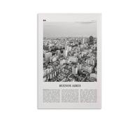 LZTEN Impresión en blanco y negro del centro de Buenos Aires, póster de Buenos Aires, foto de Buenos Aires, Argentina, América del Sur, lienzo para pared