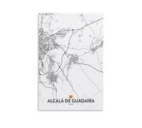 LZTEN Póster de mapa de la ciudad de Alcalá de Guadaira ES en lienzo para decoración del hogar, escuela, oficina, sin marco, 60 x 90 cm