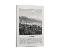 LZTEN Póster de pared de Caracas con impresión en blanco y negro, póster de Caracas, foto de Caracas, decoración de Caracas, Venezuela, Santiago de León