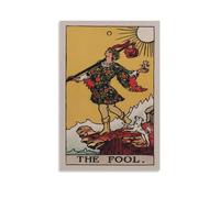LZTEN The Fool - Cartas de tarot vintage de adivinación, astrología, estrellas, pósteres, lienzo, arte de pared, pinturas al óleo, sin marco, 61 x 91 cm