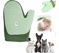 LZTET Guantes De Aseo De Doble Cara para Mascotas,Cepillo Vapor Perros Y Gatos,para Gatos con DepóSito Agua Spray,Limpia El Pelo La Mascota del Un BotóN,Recargable por USB(Green)