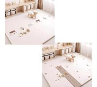 LZTET Tapete De Atividades Bebé,Alfombra Juegos para Bebé,Tapete Muy Acolchado,Reversible Y Plegable,Tapete Actividades,Olchoneta NiñOs En El Suelo,para PequeñOs BebéS(150 * 180 * 2cm,E)