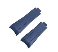 LZTONGK ZIFENGXUAN-20 mm Correa de reloj de goma negra ajustable con hebilla plegable para correa Rolex para Submariner GMT OYSTERFLEX Daytona pulsera (hebilla rosa, azul)