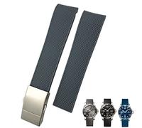 LZTONGK ZIFENGXUAN - Correa de silicona de goma curvada de 21 mm y 22 mm para reloj Longines Hydroconquest L3 MIDO, impermeable, deportivo, suave (21 mm, gris 1)