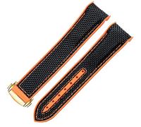 LZTONGK ZIFENGXUAN-Pulsera de reloj para Omega 300 SEAMASTER 600 Planet OCEAN, hebilla plegable, correa de nailon de silicona, accesorios de reloj (20 mm, negro, naranja, dorado)