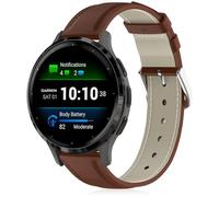 Lzwldan Correas de reloj de cuero compatibles con Garmin Venu 2S/Vivoactive 4S/Venu 3S/Vivomove 3S, correa de repuesto de piel auténtica suave de 18 mm para Garmin Forerunner 265S/255S/255S Music para