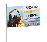 LZXSXZ Banderas Personalizadas - Banderas Personalizadas Logotipo de Texto de Imagen - Cree su Propia Bandera Personalizada al Aire Libre Bandera de Camping para cumpleaños/Vacaciones/Navidad