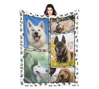 LZXSXZ Manta de Foto Personalizada, Manta Personalizada con 1-9 collages de Fotos de Mascotas, Manta de Tiro Personalizada para Padre, mamá, niños, Perros, Amigos o Amantes
