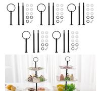 LZYDKH 5 PCS Soporte Tarta, Soportes para Tartas con Tornillos y Arandelas para Tartas Bufé Soporte para Tartas Bandeja de Frutas Plato de Aperitivos Negro