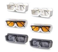 LZYDKH 6 Piezas Soporte para Gafas de Pared, Organizador Gafas Autoadhesivos Soportes Gafas Para Colgar Gafas de Sol Habitación Salón Despacho(Gris, Transparente, Blanco)