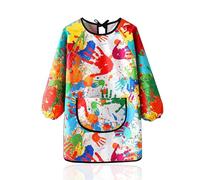 LZYDKH Bata Pintura, Delantal de Pintor Impermeable Bata de Tinta con Mangas Delantal de Cocina con Bolsillos Delantales para Escuela Arte Pintura Cocina Polvo y Pintura