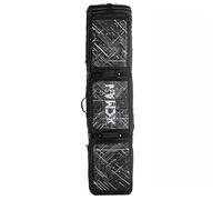 Lzyjck Bolsa para Snowboard con Ruedas - Bolsas Dobles con Ruedas para esquís para Viajes en avión, Longitud Ajustable hasta 190 cm, para Botas, Guantes, esquís y Accesorios,Negro