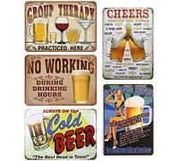 LZYMSZ 5 piezas vintage metal pintura póster placa de pared, decoración de pared de arte de hierro retro para café bar pub inicio cerveza (30 x 20 cm)