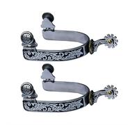 LZYWOD 2 espuelas vaqueras occidentales, a prueba de aleación de zinc con engranaje, diseño vintage, botas duraderas para botas de vaquero, entrenamiento de caballos y equipo de equitación (B)