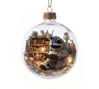 LZYWOD Bolas de decoración para árbol de Navidad, serie de animales, 3D, para lectura, bola de Navidad D5P8, adornos para amantes de la lectura