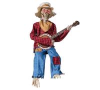 LZYWOD Halloween Animatronics Banjo Esqueletos Decoraciones 2025 Esqueletos Esqueletos de Halloween G1P4 Nuevos Músicos Musicales Country