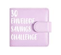 LZYWOD Libro de desafío de ahorro de dinero de 30 días, carpeta A8 con sobres de efectivo, mini organizador de cuero para tachuelas
