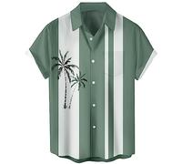 Lzzidou - Camisa hawaiana para hombre de manga corta con botones, camisas de playa, Medium