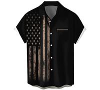 Lzzidou Camisas del 4 de julio para hombres Camisas patrióticas de la bandera estadounidense de EE. UU. Camisas del Día de los Caídos, Medium