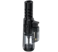 Lzzuid Encendedor Jet Flame de gas butano, recargable, resistente al viento, para barbacoa, regalos para hombres, sin líquido (negro)