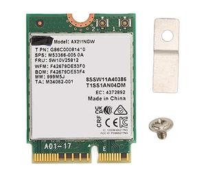 M.2 AX211NGW Tarjeta de Red Inalámbrica de Triple Banda con BT5.2 para una Tarjeta Adaptadora WiFi de 10, 2400 Mbit/s para el Uso de Hogar/Oficina, Material PCB Permanente