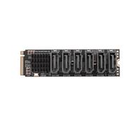 M.2 MKEY PCI-E Riser Card M.2 NVME una SATA3.0 PCIE una 6Gpbsx6-Port Expansion Card ASM1166