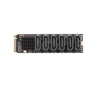 M.2 MKEY PCI-E Riser Card NVME una SATA3.0 PCIE SATA 6Gpbsx6-Port Expansion ASM1166