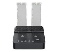 M.2 NVMe & SATA Docking Station, Duplicator Offline Clone Station 20Gbps Dual Bay M2 NVMe SSD Carcasa USB 3.2 Gen 2 Reader Duplicator Offline Clone Station para NVMe 2230/2242/2260/2280