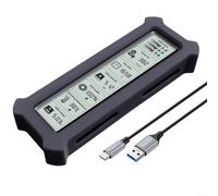 M.2 SSD NVMe, caja de disco duro de alta velocidad de 10 Gbps con pantalla HD inteligente para SATA y NVMe Dual Protocolo para configuraciones de llave M y llave M & B (negro)